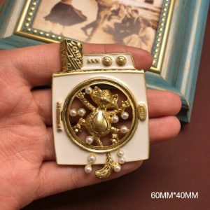 KEQIU Vintage Elephant Brooch - Gold Tone Crystal Enamel Animal Pin, Statement Vintage Jewelry Gift
